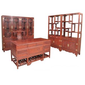 Bộ bàn làm việc gỗ hương cao cấp